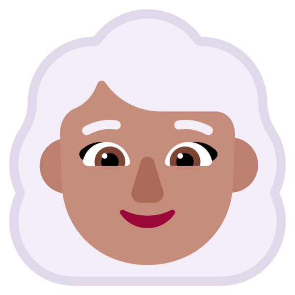Woman White Hair Flat Medium