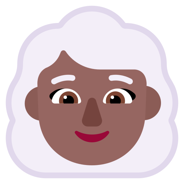 Woman White Hair Flat Medium Dark Vector