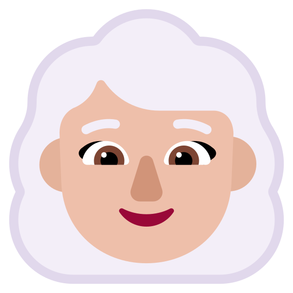 Woman White Hair Flat Medium Light Vector