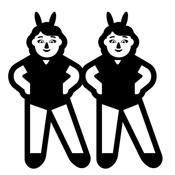 Woman With Bunny Ears High Contrast Vector