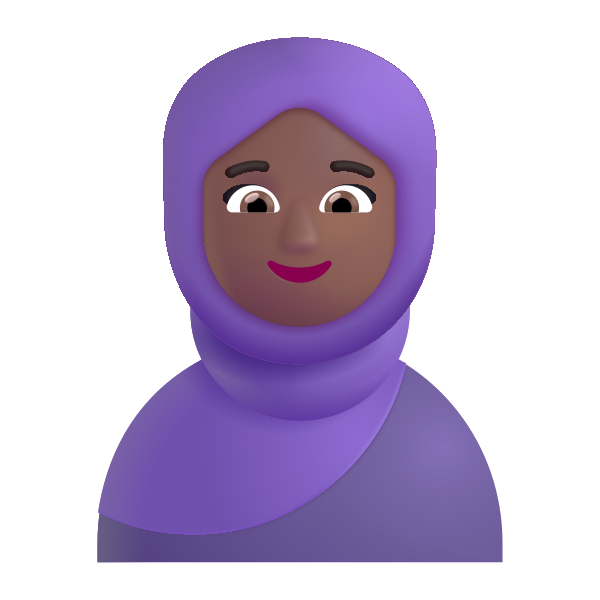 Woman With Headscarf Color Medium Dark Vector