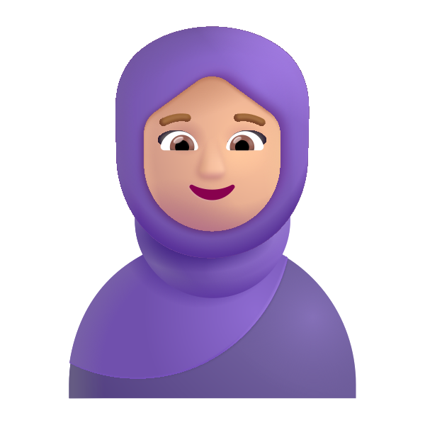 Woman With Headscarf Color Medium Light