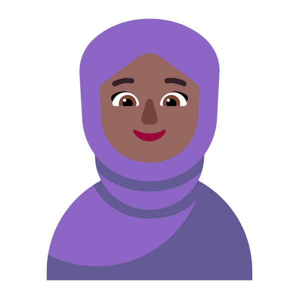 Woman With Headscarf Flat Medium Dark Vector