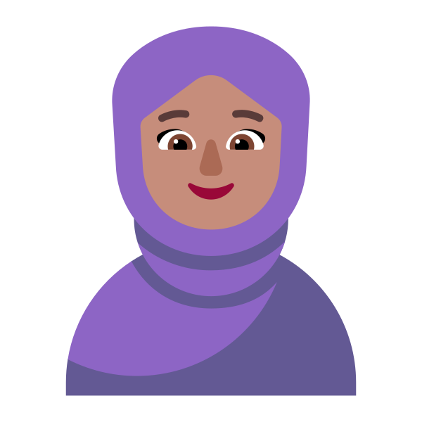Woman With Headscarf Flat Medium