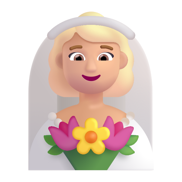 Woman With Veil Color Medium Light Vector