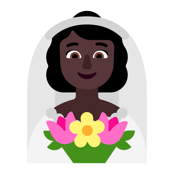 Woman With Veil Flat Dark Vector