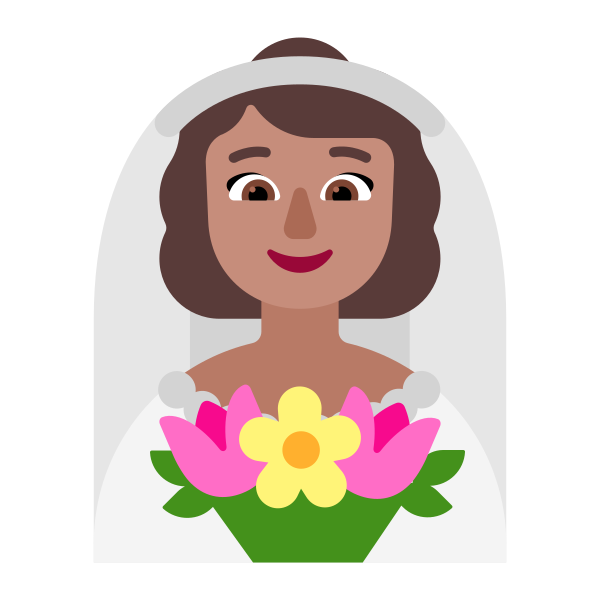 Woman With Veil Flat Medium Vector