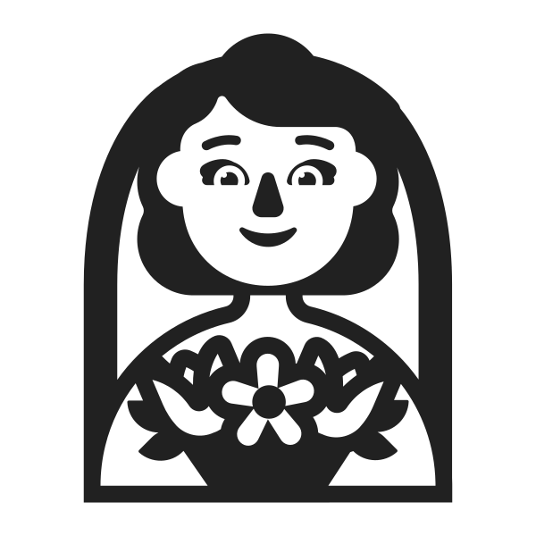 Woman With Veil High Contrast Default Vector