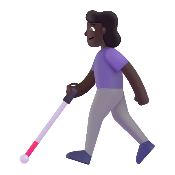 Woman With White Cane Color Dark Vector