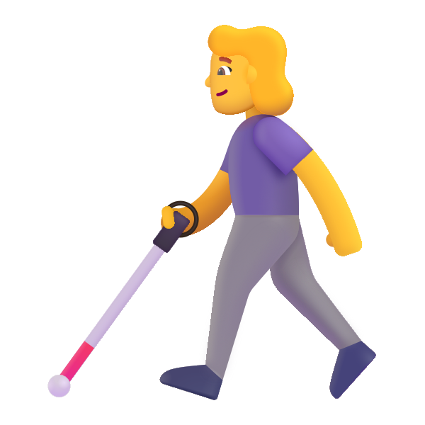 Woman With White Cane Color Default