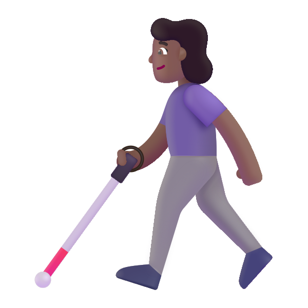 Woman With White Cane Color Medium Dark Vector