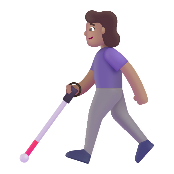 Woman With White Cane Color Medium