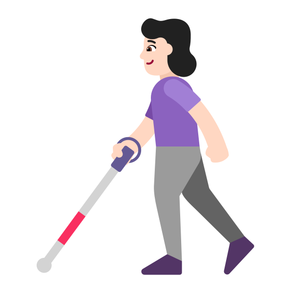 Woman With White Cane Flat Light