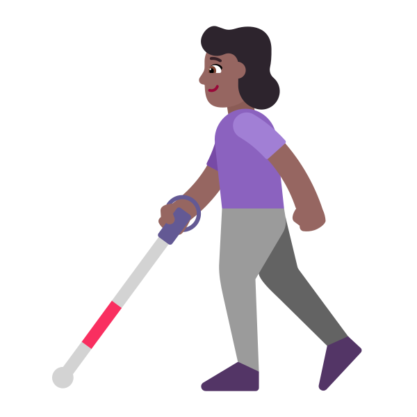 Woman With White Cane Flat Medium Dark