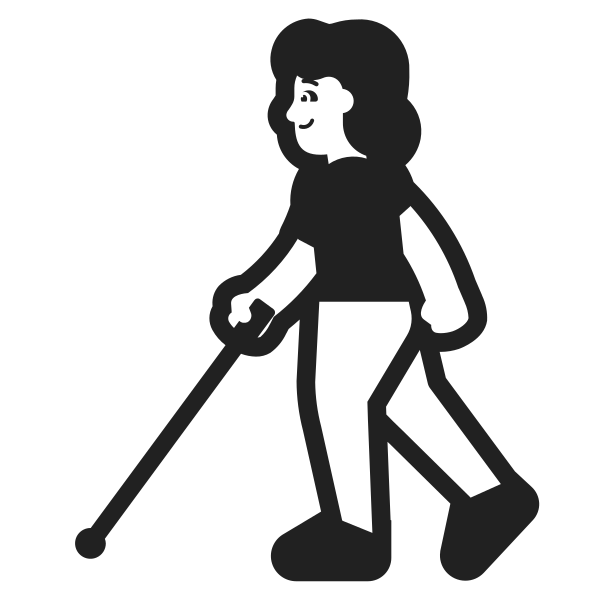Woman With White Cane High Contrast Default