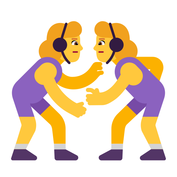Woman Wrestling Flat Vector