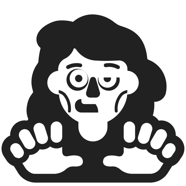 Woman Zombie High Contrast Vector