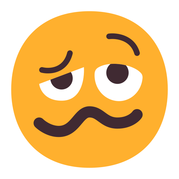 Woozy Face Flat Vector