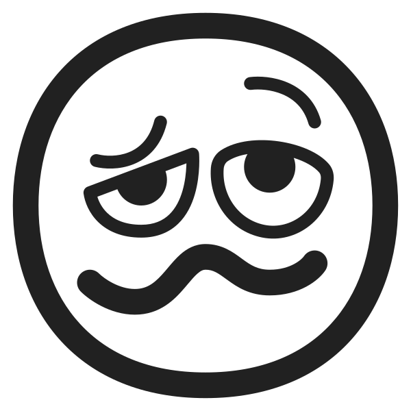 Woozy Face High Contrast Vector