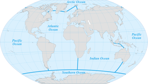 World Map Ocean Locator En