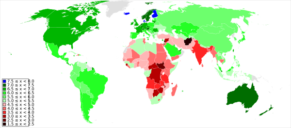World Map Of Countries By World Happiness Report Score (2023) Vector