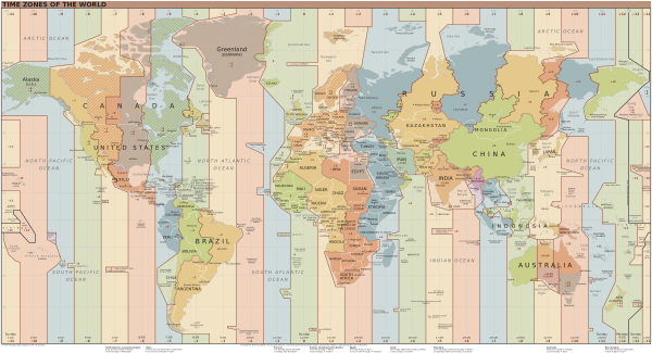 World Time Zones Map Vector