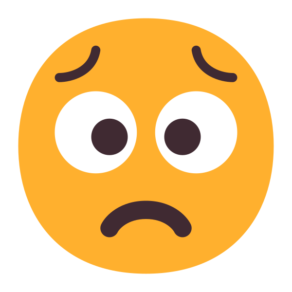 Worried Face Flat Vector