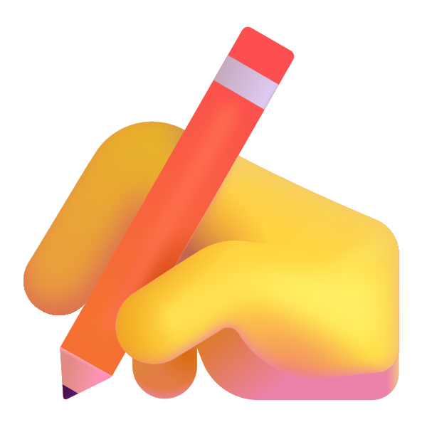 Writing Hand Color Default Vector