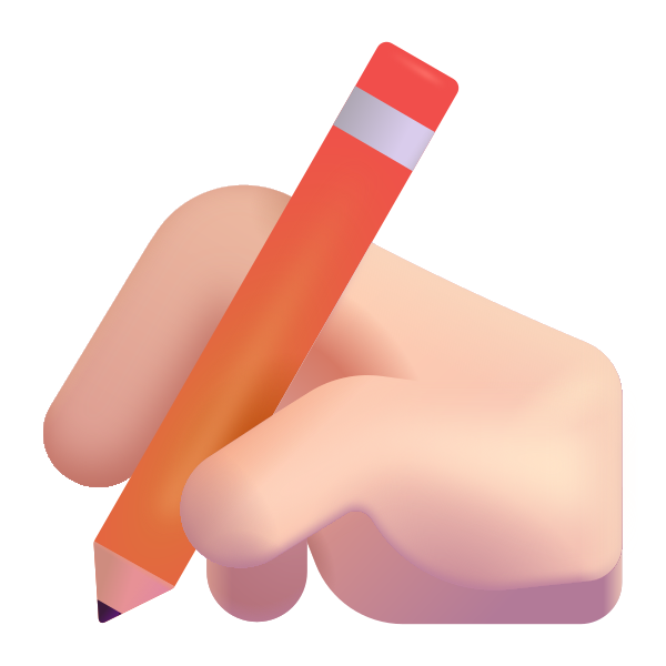 Writing Hand Color Light Vector