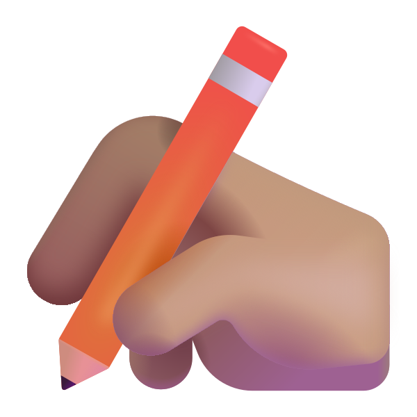 Writing Hand Color Medium Vector
