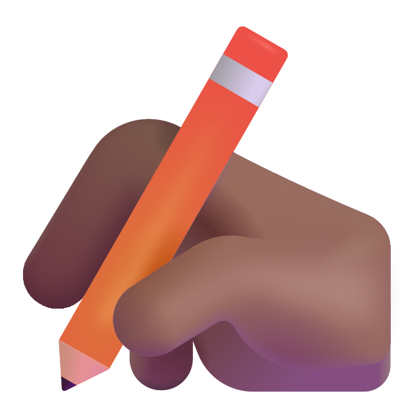 Writing Hand Color Medium Dark