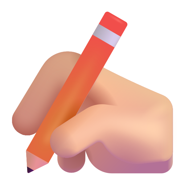 Writing Hand Color Medium Light Vector