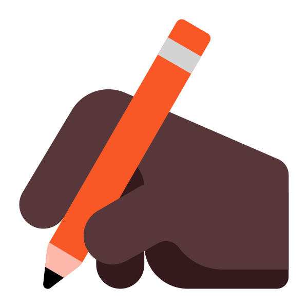 Writing Hand Flat Dark Vector
