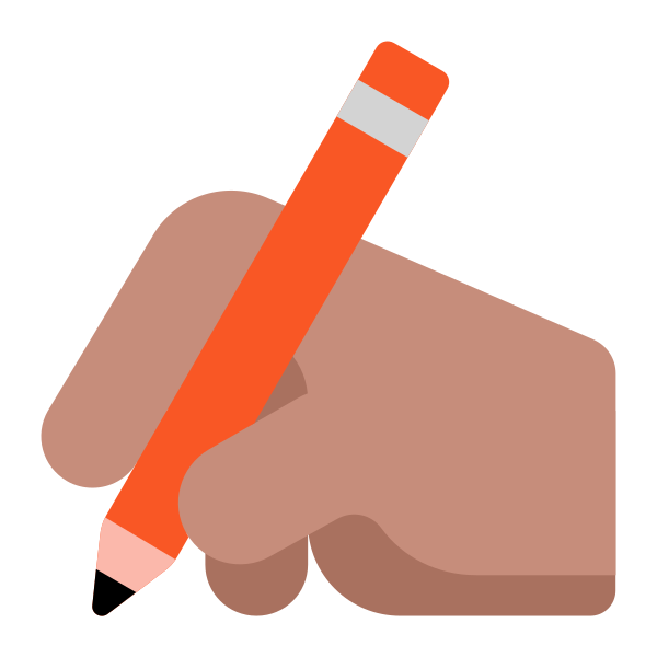 Writing Hand Flat Medium Vector