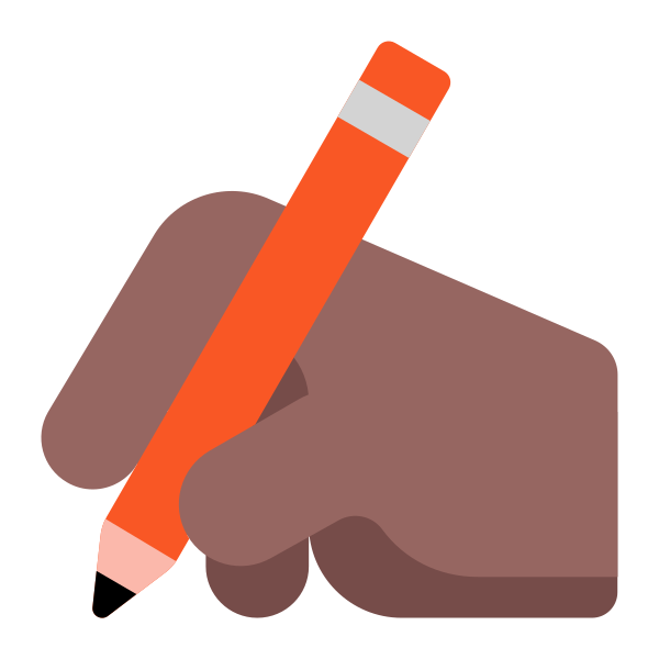 Writing Hand Flat Medium Dark