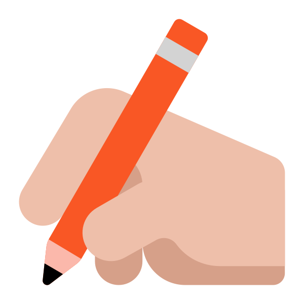 Writing Hand Flat Medium Light Vector