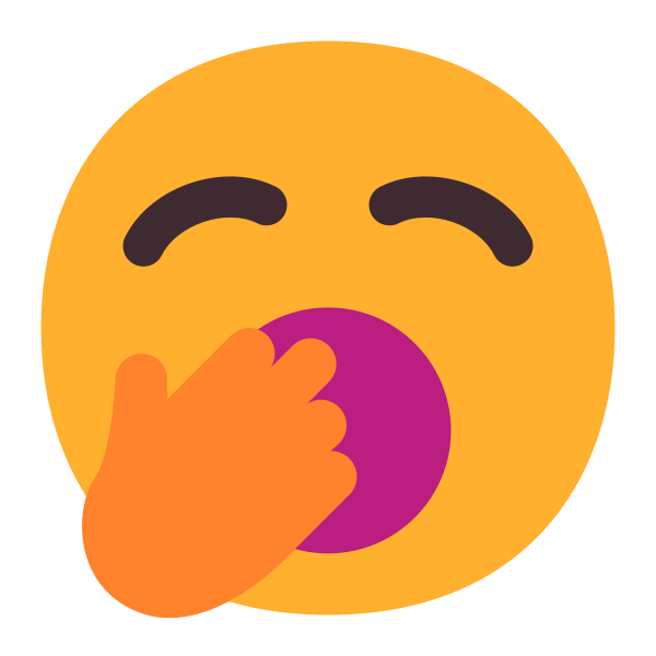 Yawning Face Flat Vector