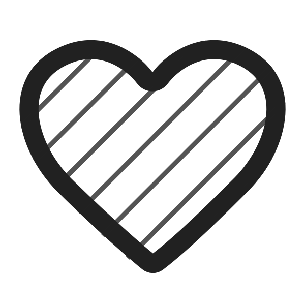 Yellow Heart High Contrast Vector