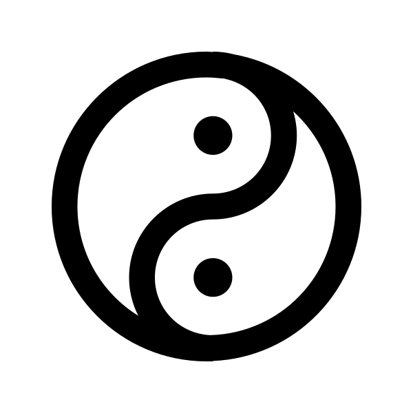 Yin Yang Solid Vector