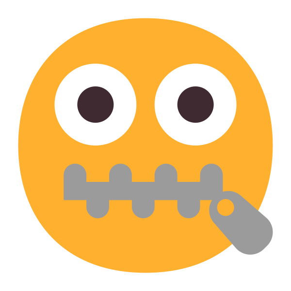 Zipper Mouth Face Flat Vector