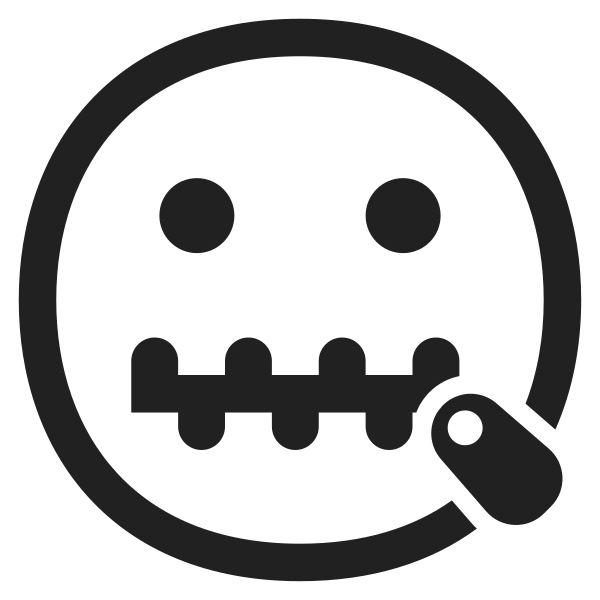 Zipper Mouth Face High Contrast