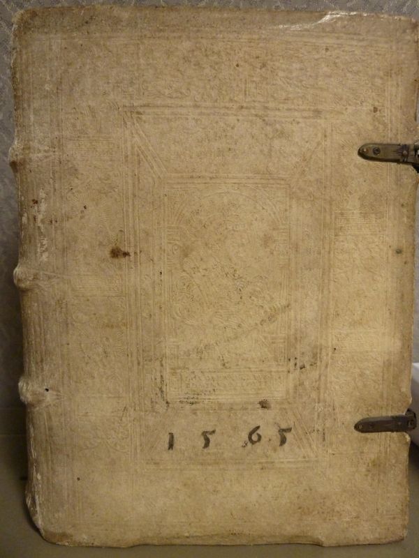 16th-century German binding: full blind-tooled pigskin over wooden boards