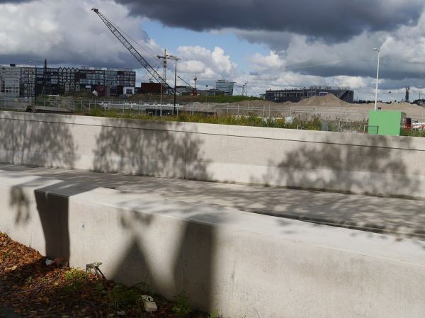 2016.10 - Amsterdam photos; A construction-site of a new concrete entry of a tunnel in the Houthavens with shadows - geo-tagged free urban picture, in public domain / Commons CCO; Dutch photography by...