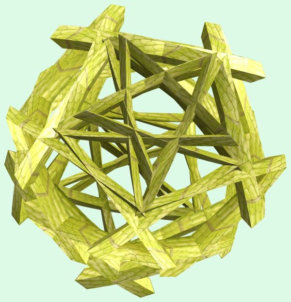 5 Crossing hexa-tori / 交差する５個の六芒星環