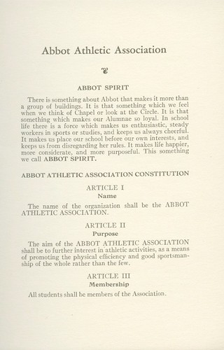 Abbot Academy Athletic Association Handbook