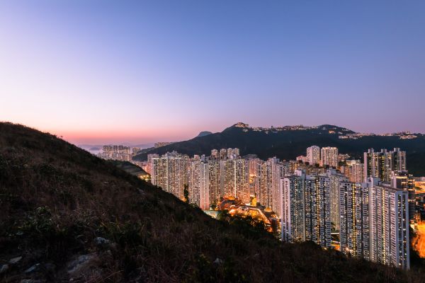 Aberdeen Typhoon Shelters view at Yuk Kwai Shan (mount Johnston)