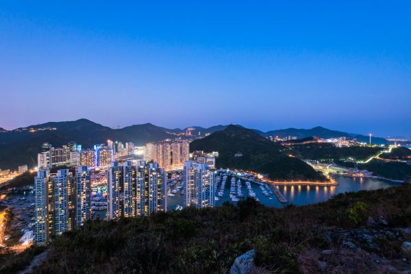 Aberdeen Typhoon Shelters view at Yuk Kwai Shan (mount Johnston)