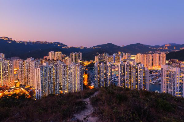 Aberdeen Typhoon Shelters view at Yuk Kwai Shan (mount Johnston)