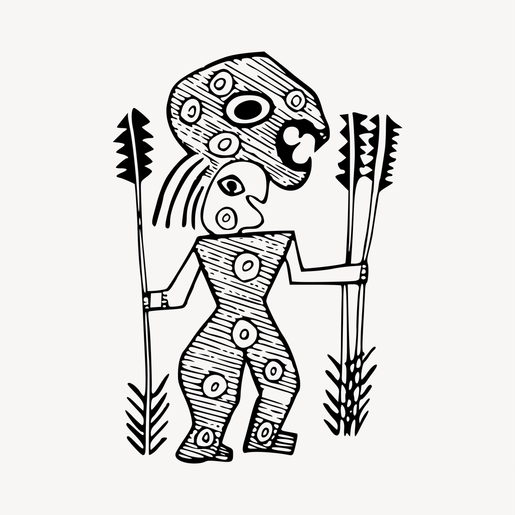 Aborigine clipart, drawing illustration psd