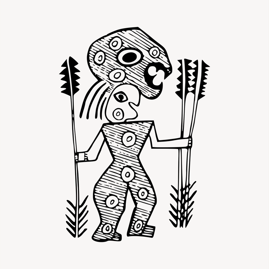 Aborigine clipart, drawing illustration vector